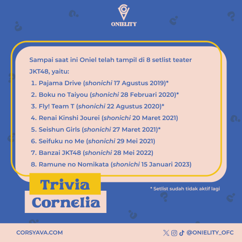 Trivia Cornelia setlist
